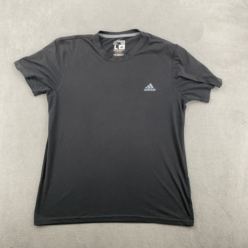 Adidas Ultimate Tee Mens Large Black Climalite Short Sleeve Performance T-Shirt